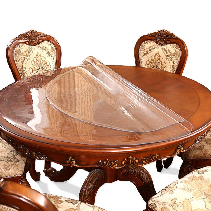 Easy Easy Life 30 Inch Round Clear Dining Table Protector Tablecloth Cover Desk Top Pad Mat for Circle Glass Furniture Coffee End Bed Sofa Side Corner Bistro Beer Bar Pub Night Stand Dinner Table Thick Plastic PVC - Image 3